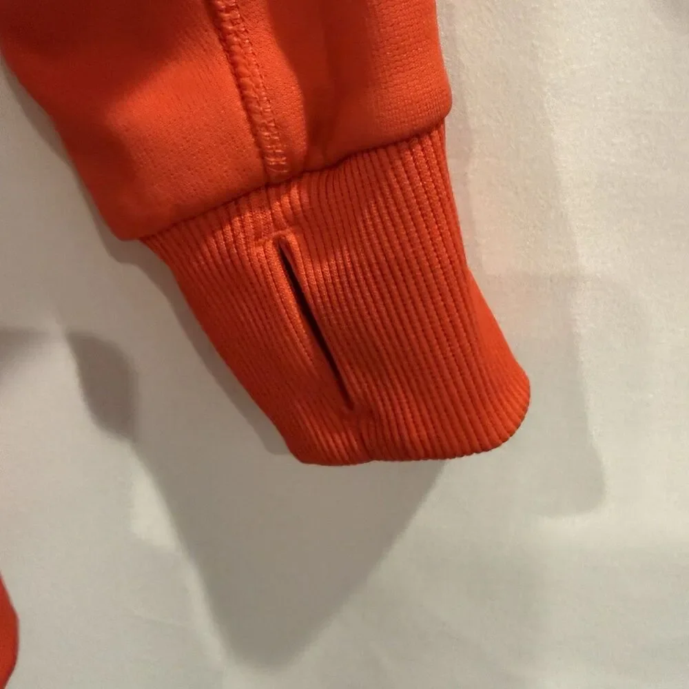 Nike Hoodie Sweatshirt Womens M Therma Fit Orange Red Big Center Swoosh Y2K